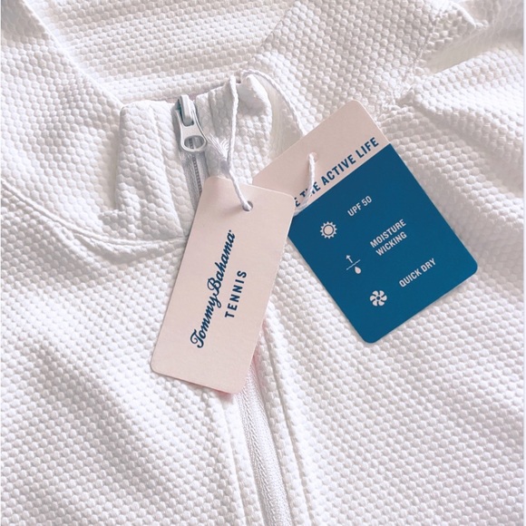 Tommy Bahama Mock Neck Zip Pullon Top - Picture 3 of 5